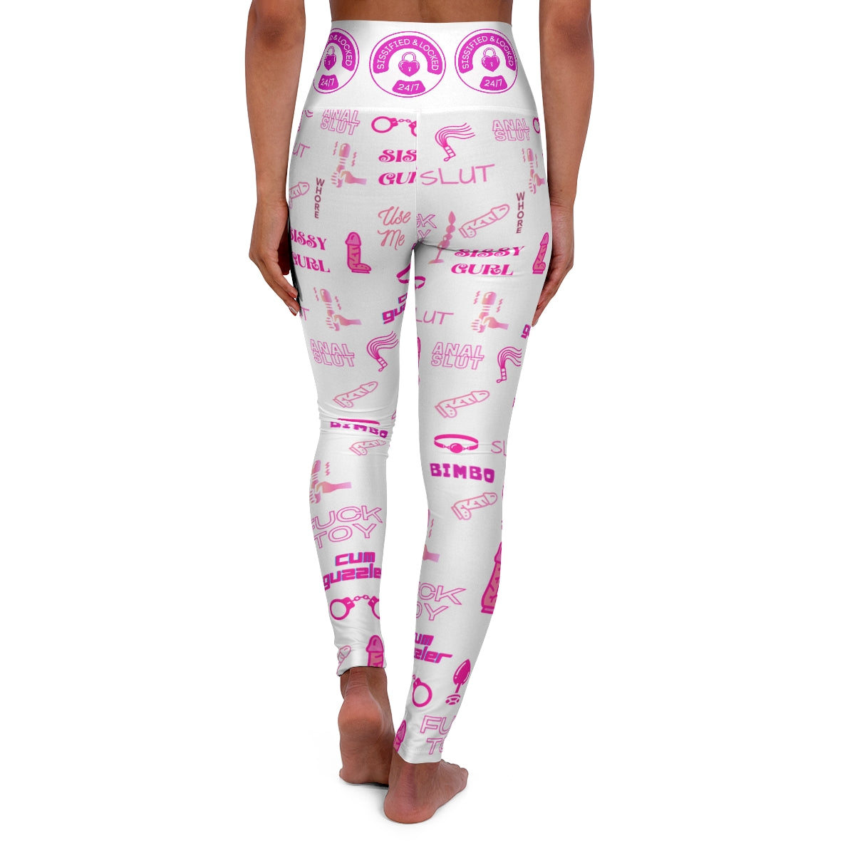 Locked and Sissified High Waisted Yoga Leggings