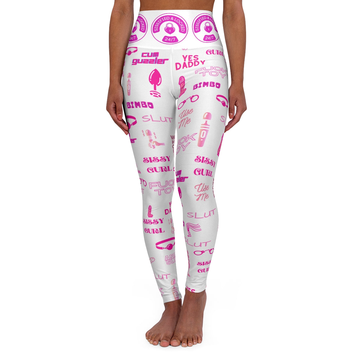 Locked and Sissified High Waisted Yoga Leggings