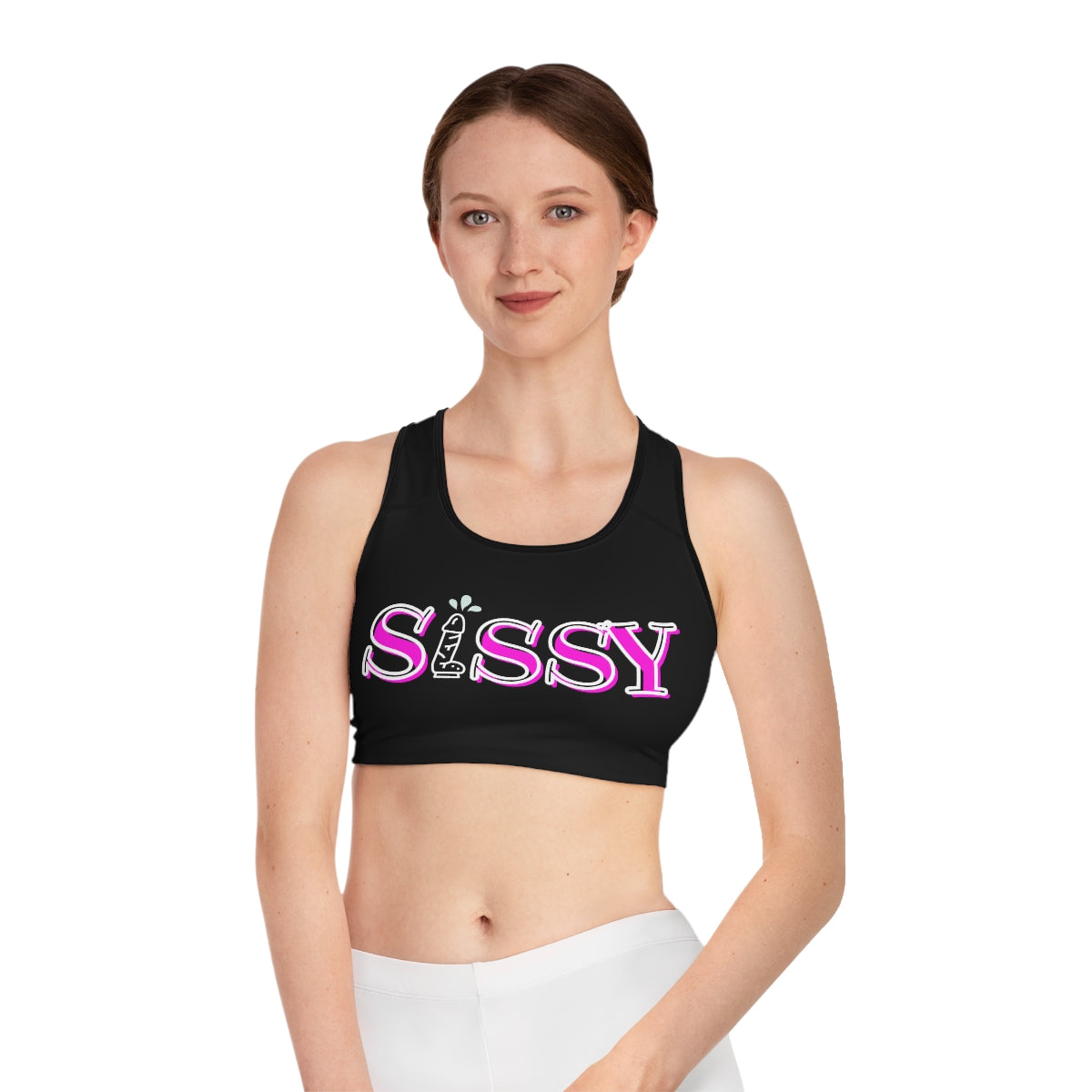 Sissy humiliation Sports Bra (AOP)