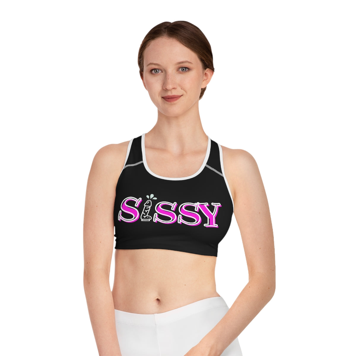 Sissy humiliation Sports Bra (AOP)
