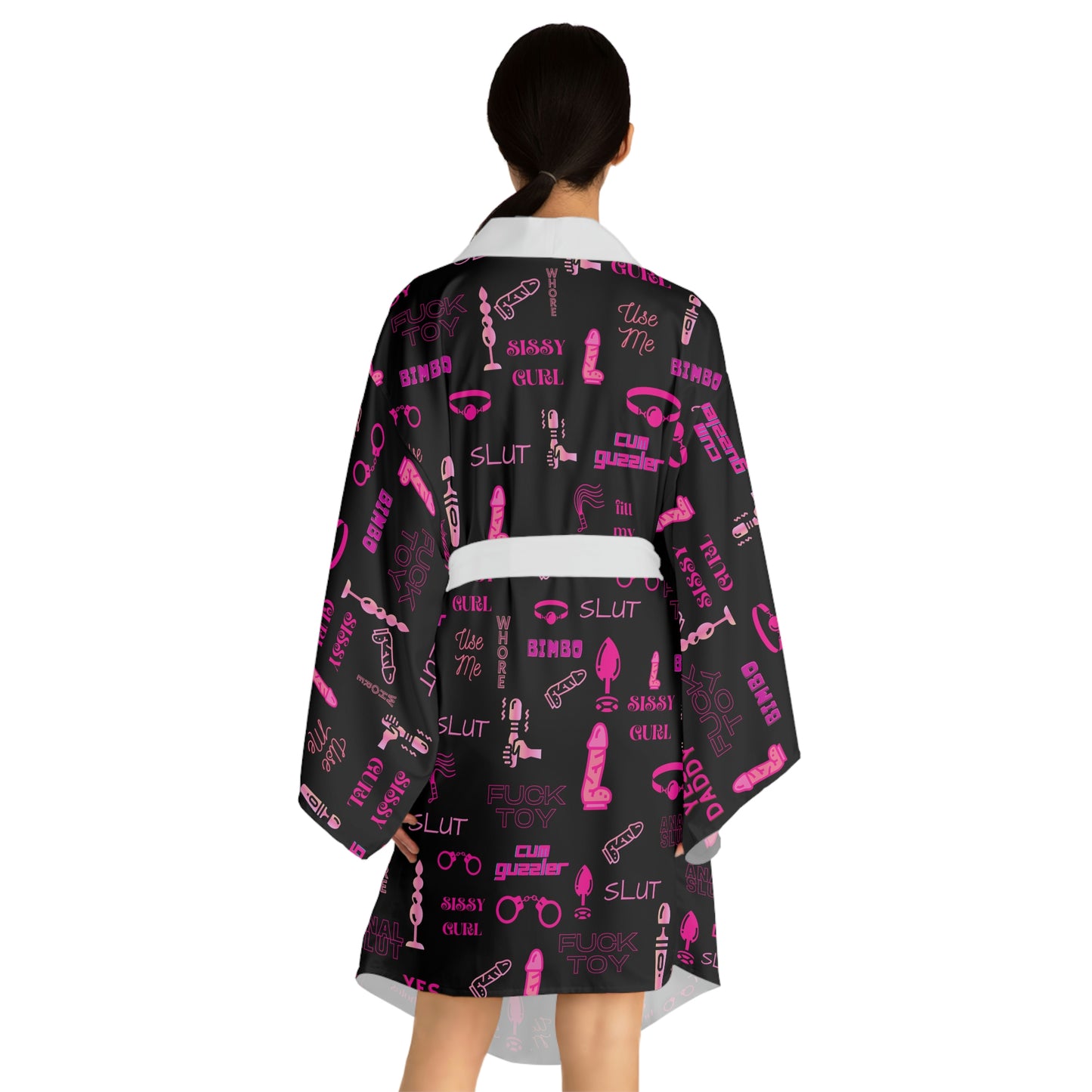 Sissy humiliation clothing Long Sleeve Kimono Robe