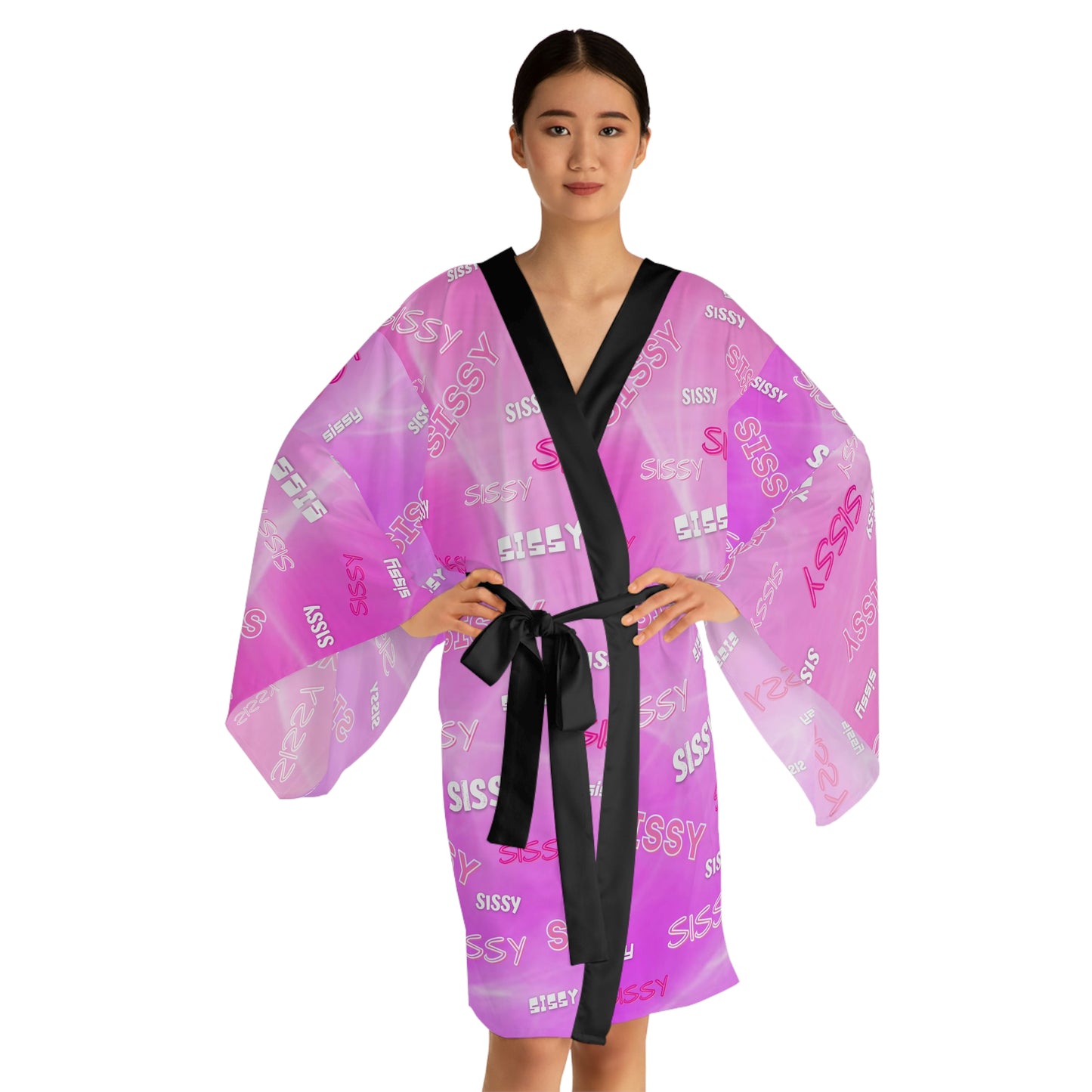 SISSY PRINT Long Sleeve Kimono Robe