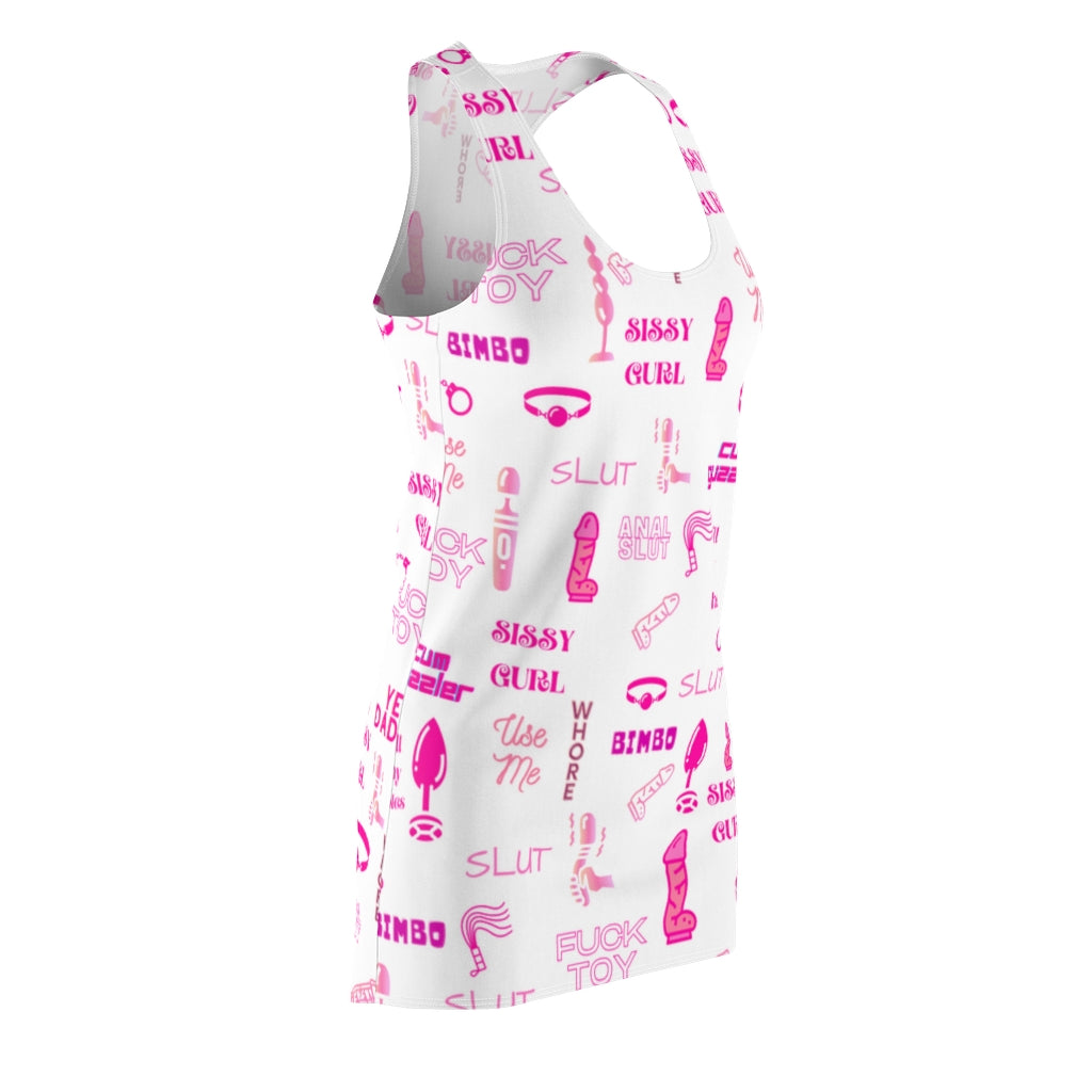 Sissy Humiliation dress. Cut & Sew Racerback Dress