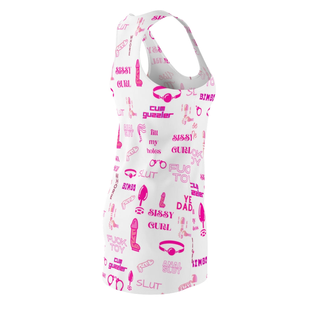 Sissy Humiliation dress. Cut & Sew Racerback Dress