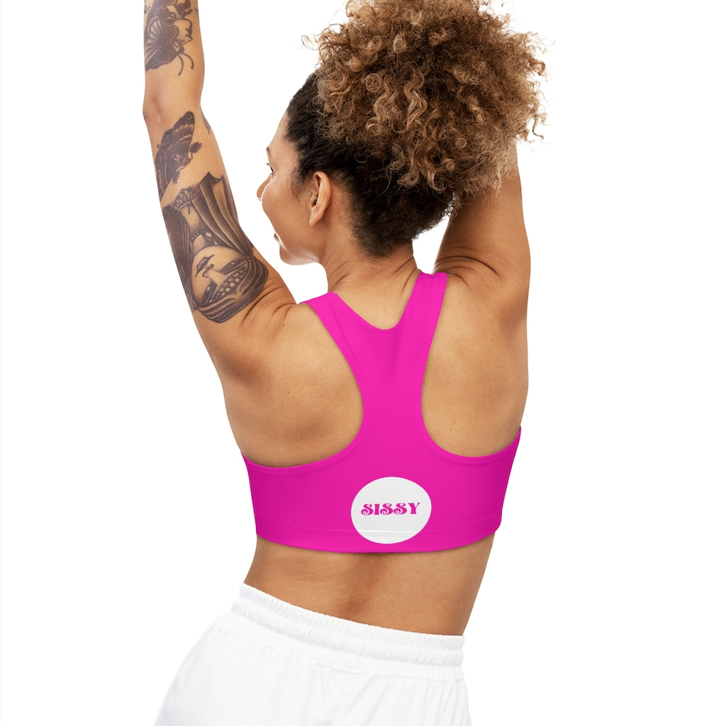 Sissy print Seamless Sports Bra (AOP). Sissy clothes. Feminization. sissification.
