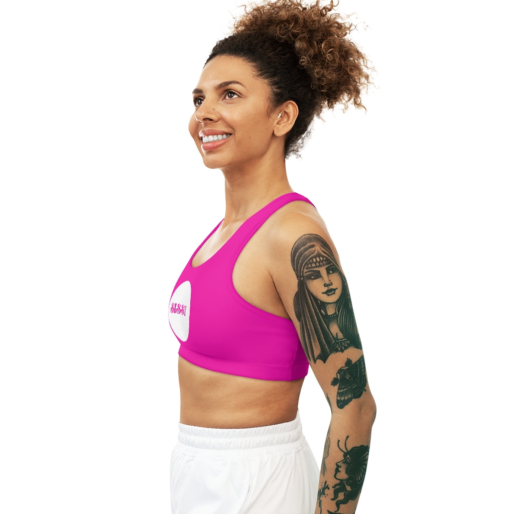 Sissy print Seamless Sports Bra (AOP). Sissy clothes. Feminization. sissification.