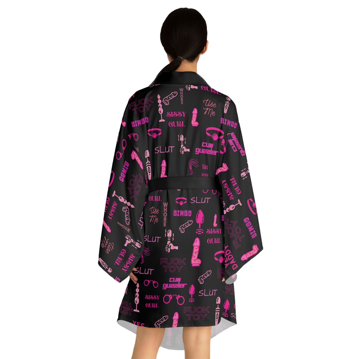 Sissy humiliation clothing Long Sleeve Kimono Robe