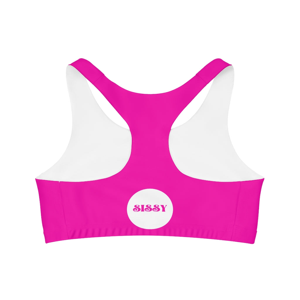 Sissy print Seamless Sports Bra (AOP). Sissy clothes. Feminization. sissification.