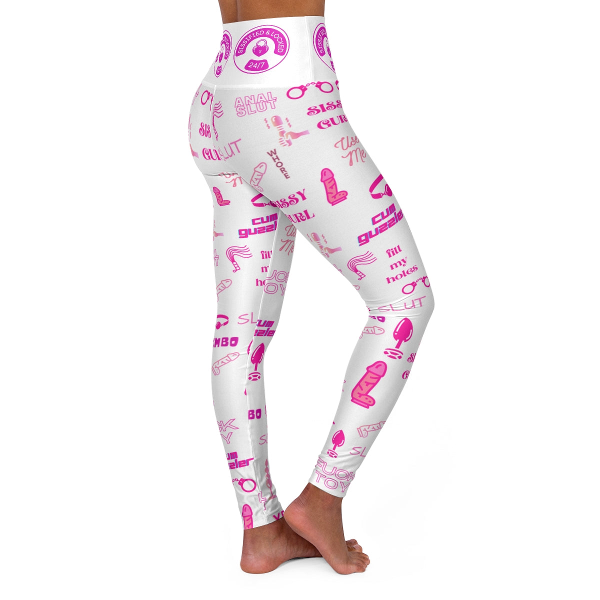 Locked and Sissified High Waisted Yoga Leggings