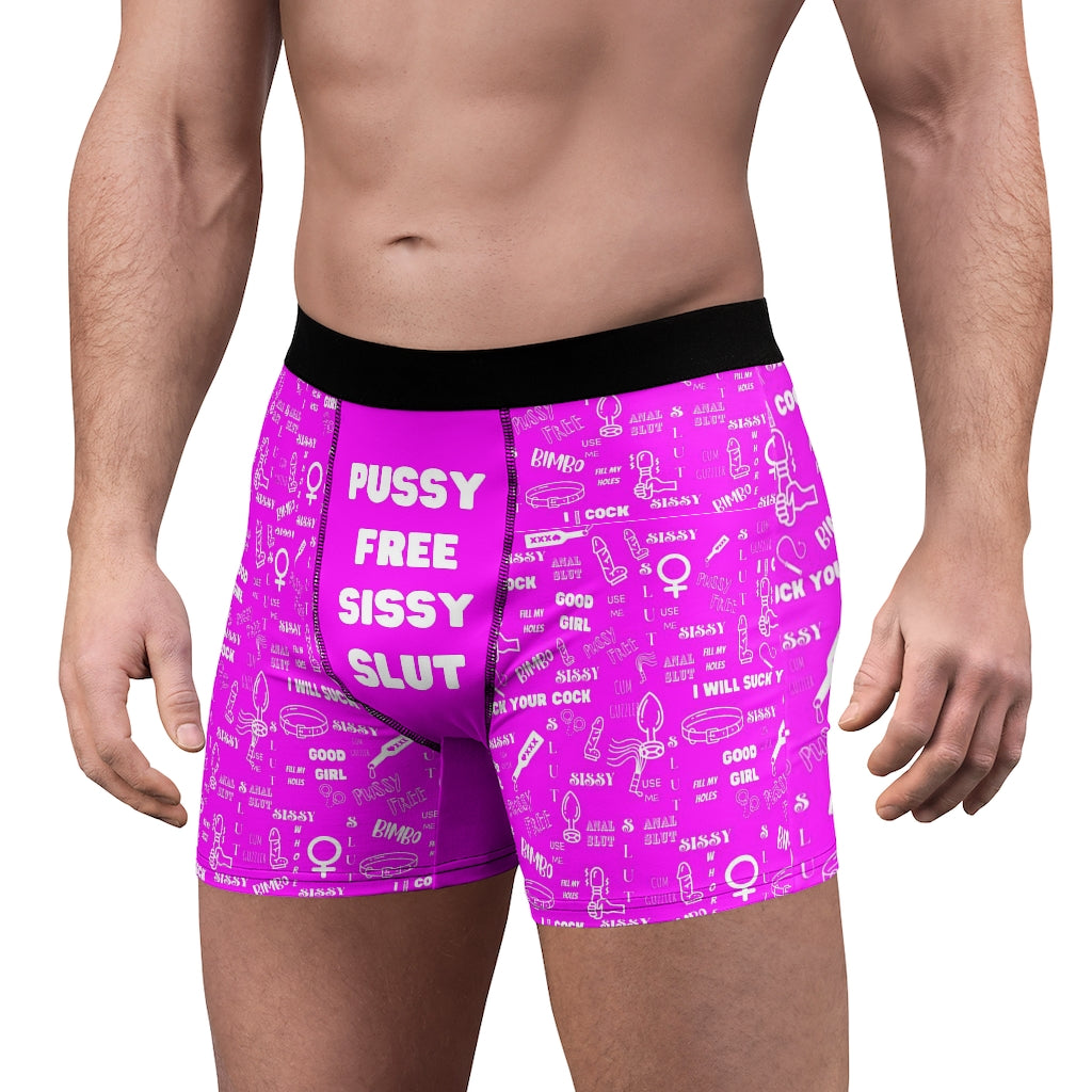 Sissy print pussy free Men's Boxer Briefs. Sissy clothes. Submissive humiliation clothes.