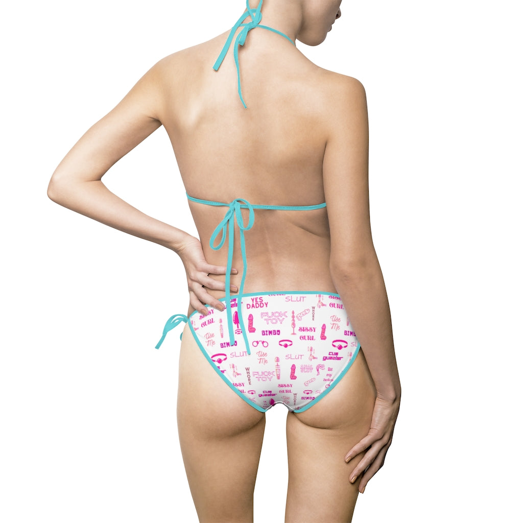 Sissy print panties Bikini Swimsuit. Sissification. Sissy clothes. Feminization