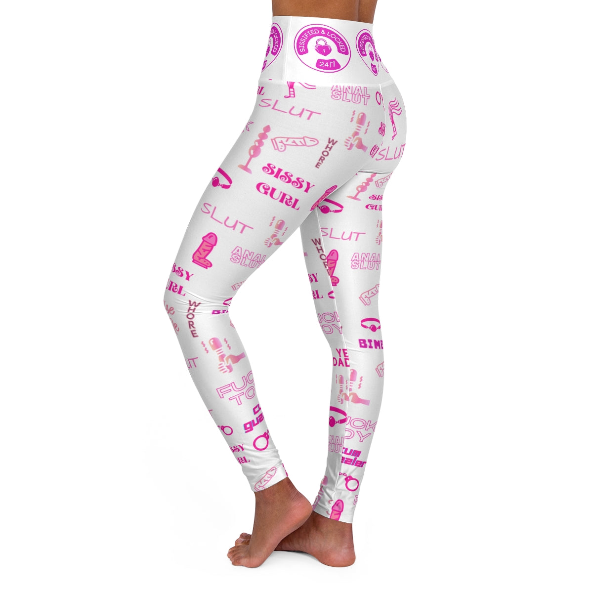 Locked and Sissified High Waisted Yoga Leggings
