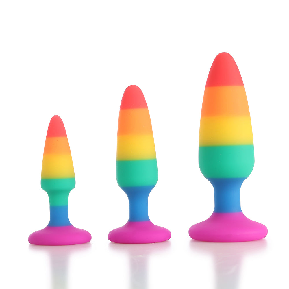Silicone Rainbow Female/Male Anal Plug Dildo Stimulator Prostate Butt Plug Massager Adult Game BDSM Sex Toys For Women