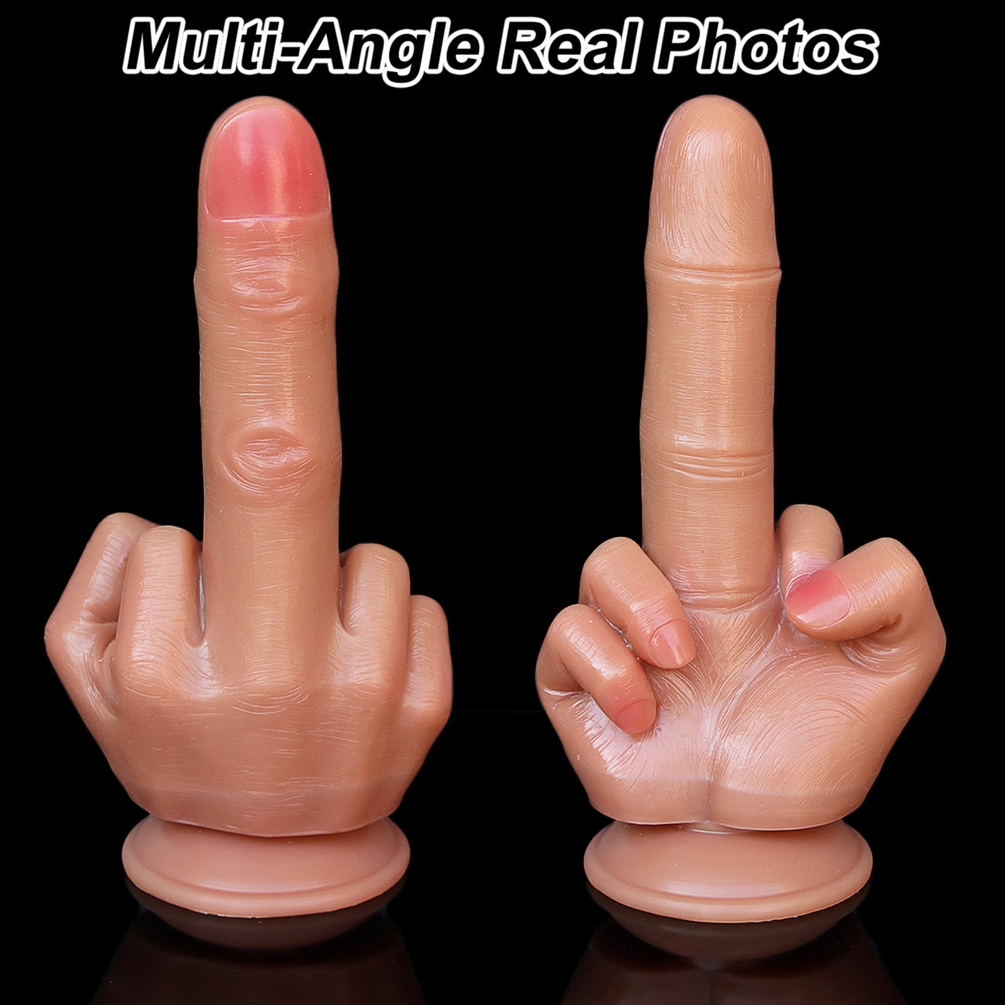 Huge Spoof Middle Finger Gift Thick Dildo Soft Silicone Dick Big Suction Cup Artificial Penis Anal Plug Sex Toy