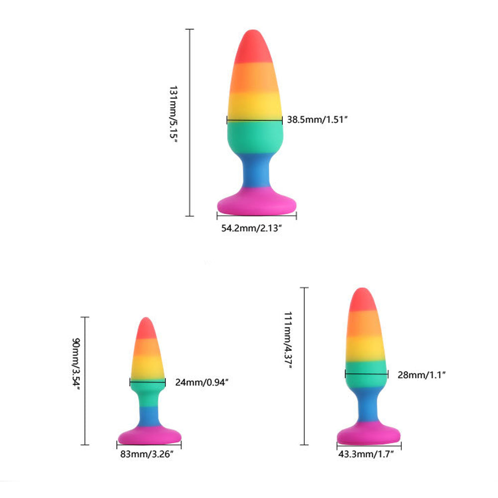 Silicone Rainbow Female/Male Anal Plug Dildo Stimulator Prostate Butt Plug Massager Adult Game BDSM Sex Toys For Women