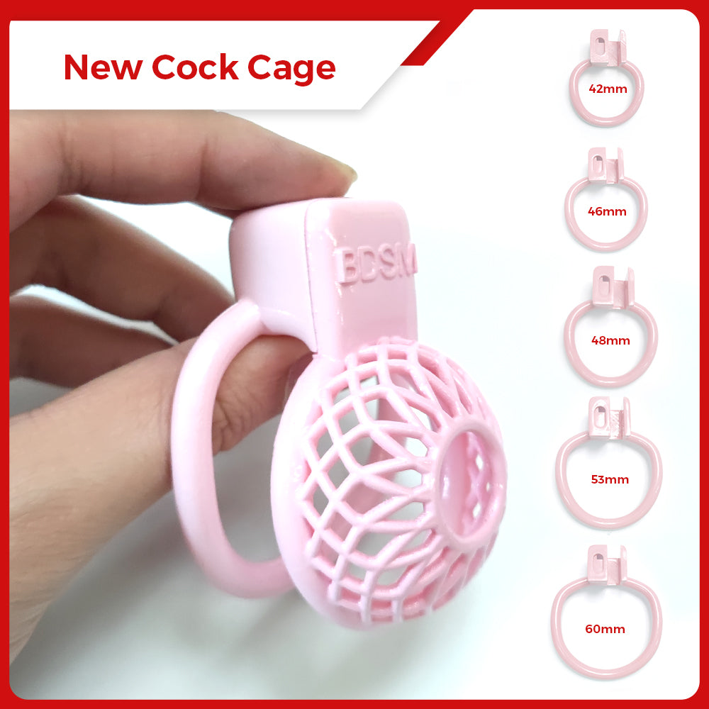 BDSM grid compact Pink Cock Cage Slave Chastity Devices Cage Intimate Bondage Trainer Belt Lock Rings Gay Ladyboy Sexy Toys for Men