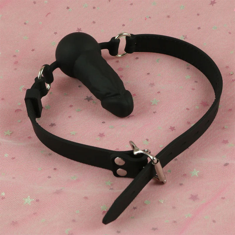 Penis Gag,Mouth Gags,Oral Sex Mouth Plug,Penis Ball Gags,Adult Sex Bondage Dildo Mouth Penetration Gag,BDSM Gear for Submissive