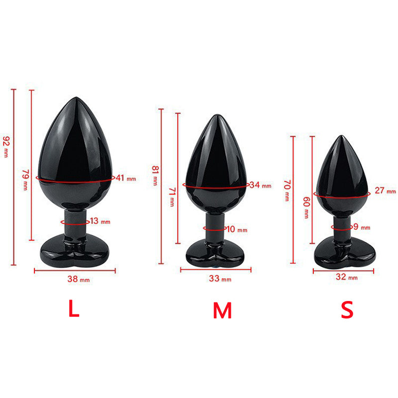 Heart Shape Crystal Jewelry Metal Anal Plug Dilator G Spot Stimulator Butt Plugs Adult Sex Toys For Women Men Ass Buttplug