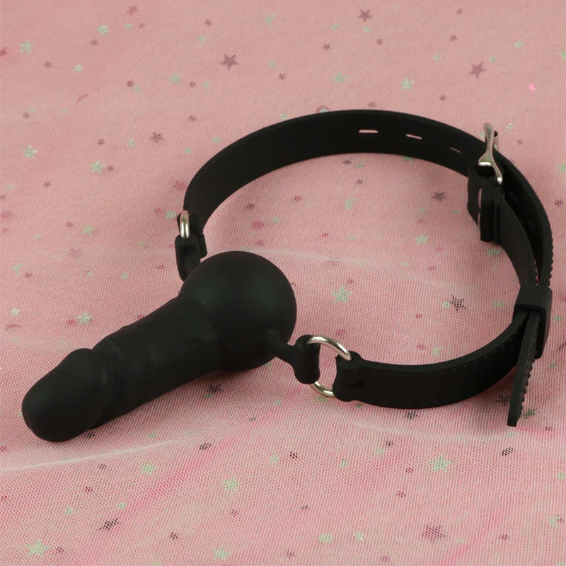 Penis Gag,Mouth Gags,Oral Sex Mouth Plug,Penis Ball Gags,Adult Sex Bondage Dildo Mouth Penetration Gag,BDSM Gear for Submissive