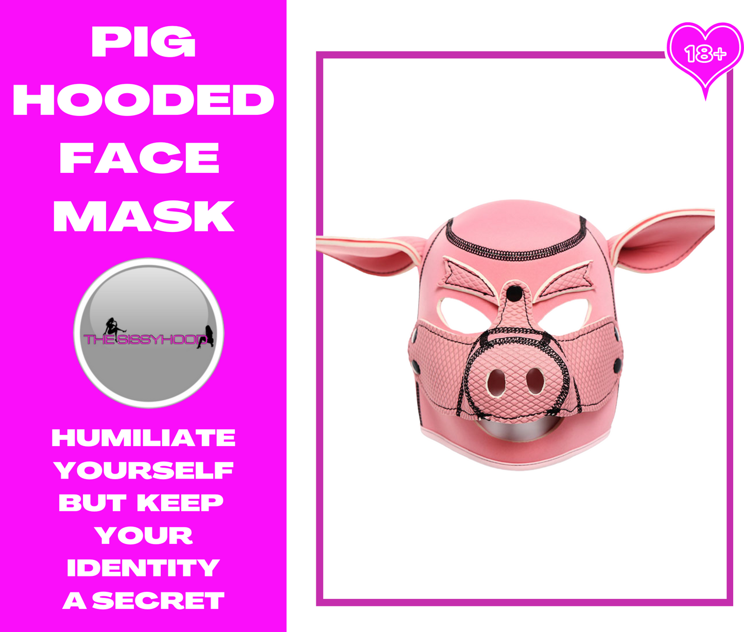 Adult Games Pig Mask Bondage Hood Headgear Bdsm Slave Fetish Sex Toys For Couples Erotic Restraints Leather Mask Bdsm Hood
