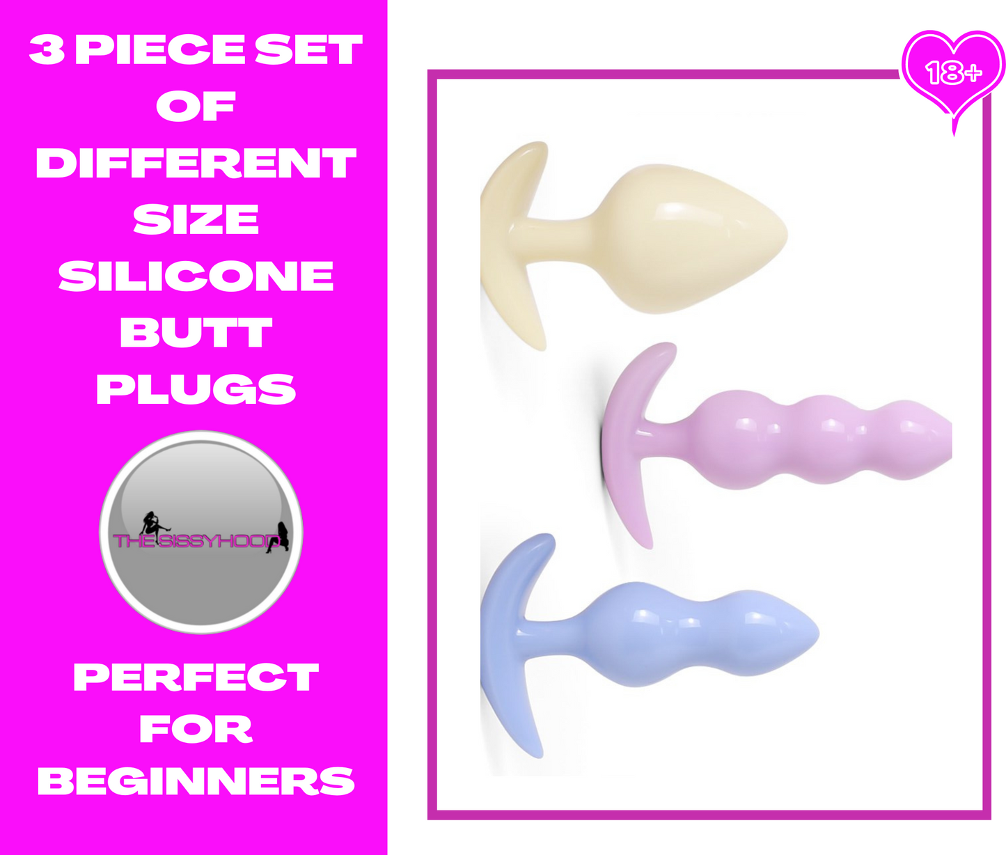 3pcs Anal Plugs Set Silicone Outdoor Design Butt Plug Stimulator Sleeve Sex Toy for Women Men SM Products