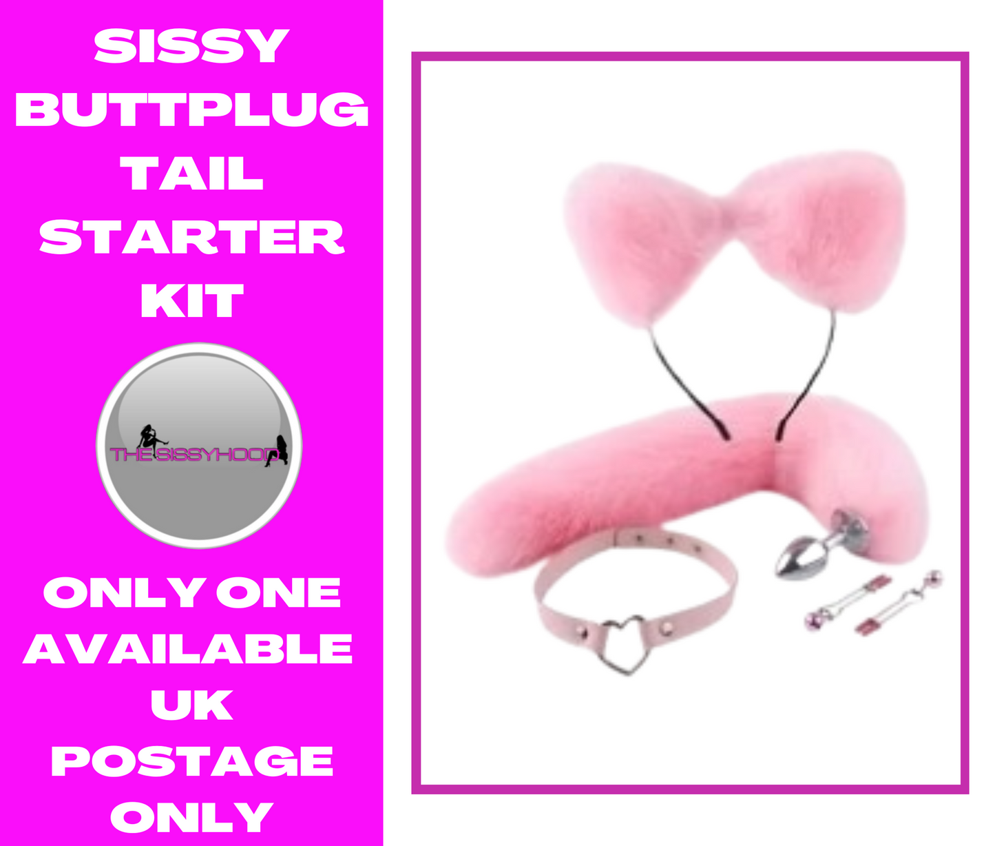 Anal Sex Toys Fox Tail Butt Plug Sexy Plush Cat Ear Headband with Leather Necklace Set Massage Sex Toys