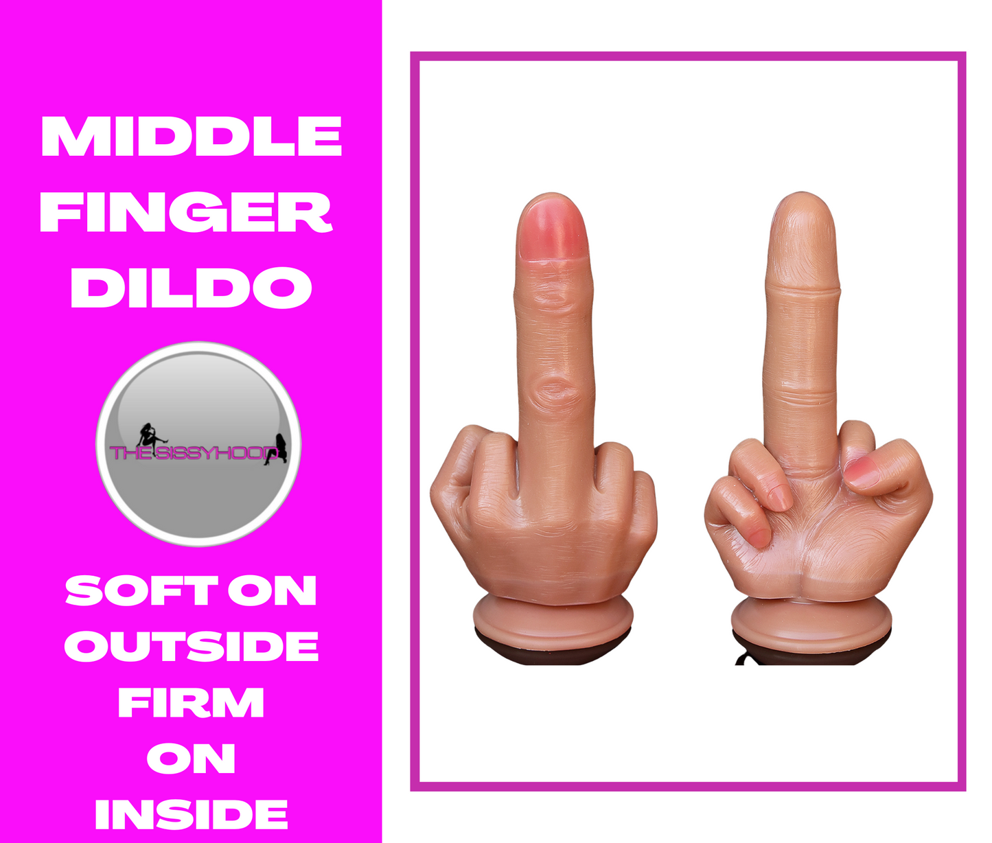 Huge Spoof Middle Finger Gift Thick Dildo Soft Silicone Dick Big Suction Cup Artificial Penis Anal Plug Sex Toy