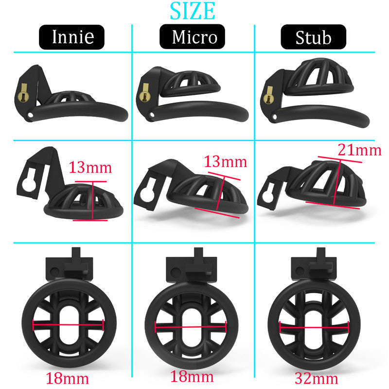 Cobra Male Chastity Device Positive/Negative With 4 Penis Rings,Super Small Cock Cage,BDSM Sex Toys For Men Gay