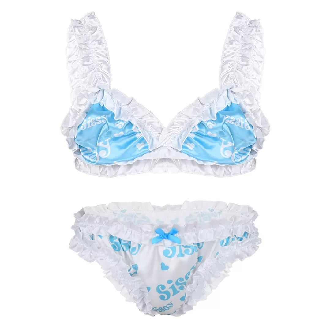 Pretty Frilly sissy print lingerie for 'men'