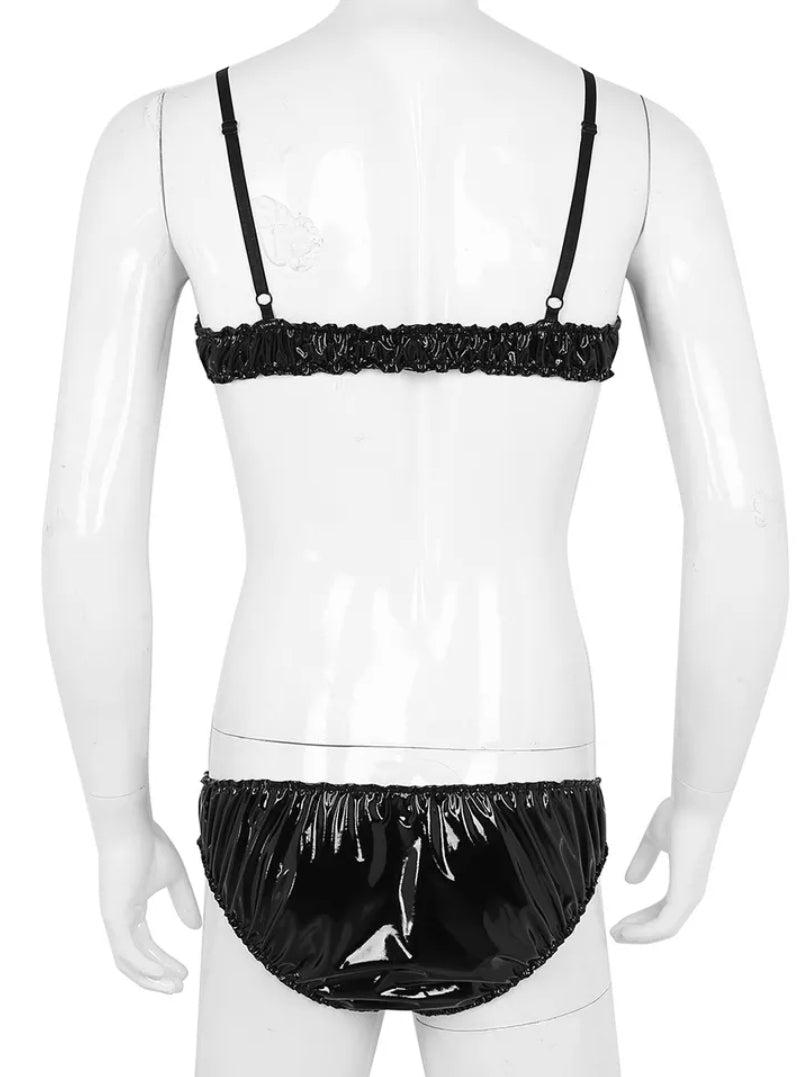 Men Sexy Tankini Sets Sissy Bra Top with Bikini Briefs Bralette Panties Underwear Swimwear Swimsuit Plus Size Beach Wear Bathing Suits Swim Suit Lingerie Trunks