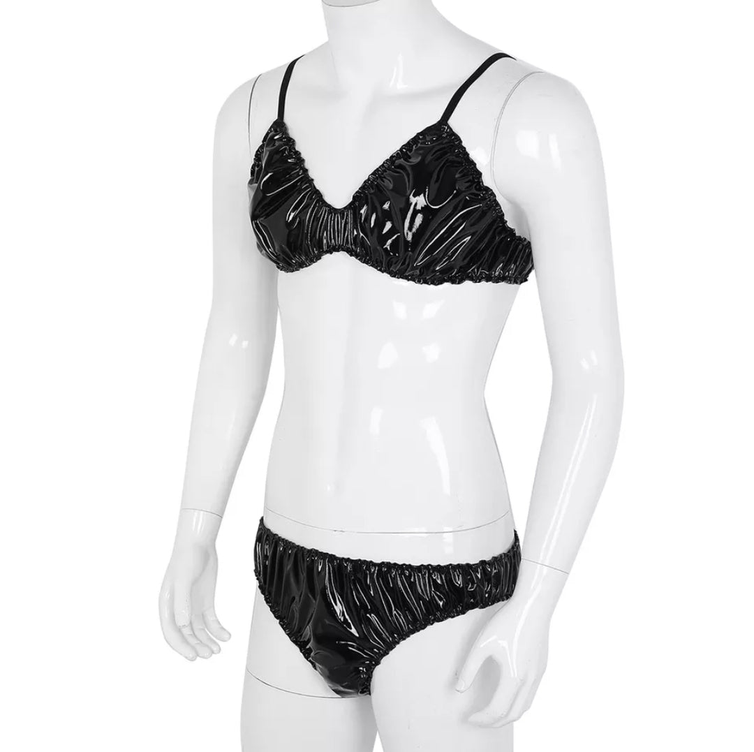 Men Sexy Tankini Sets Sissy Bra Top with Bikini Briefs Bralette Panties Underwear Swimwear Swimsuit Plus Size Beach Wear Bathing Suits Swim Suit Lingerie Trunks