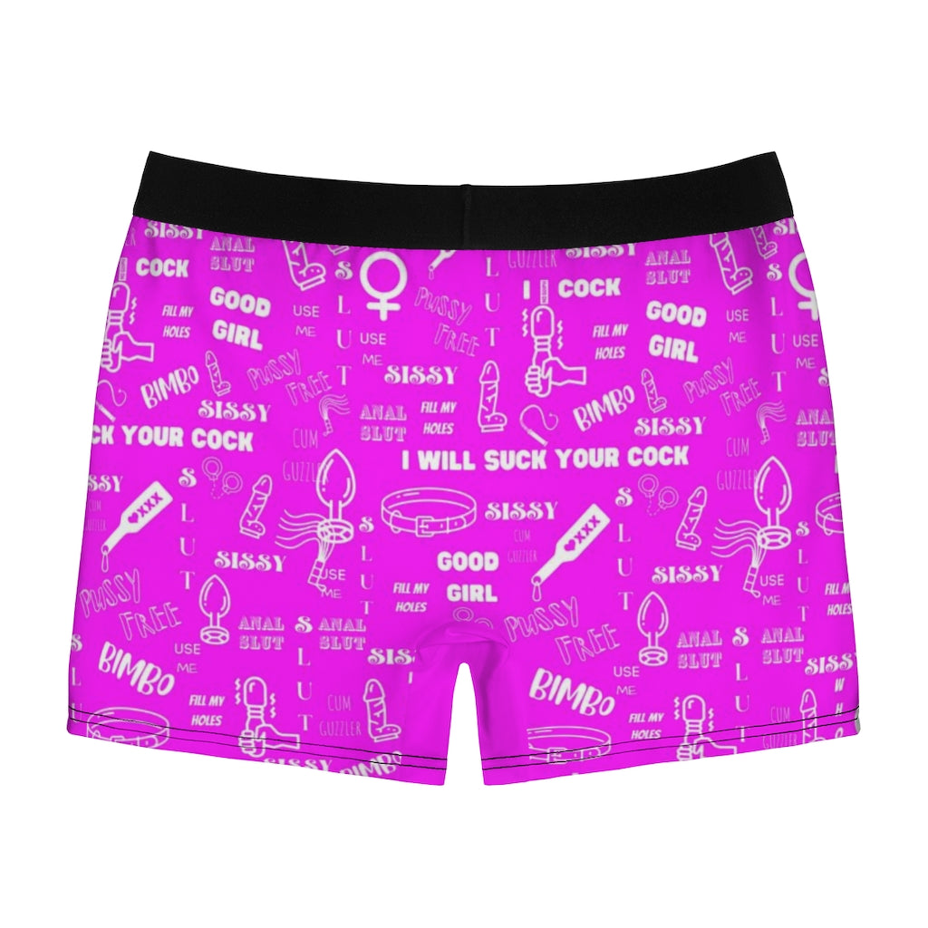Sissy print pussy free Men's Boxer Briefs. Sissy clothes. Submissive humiliation clothes.