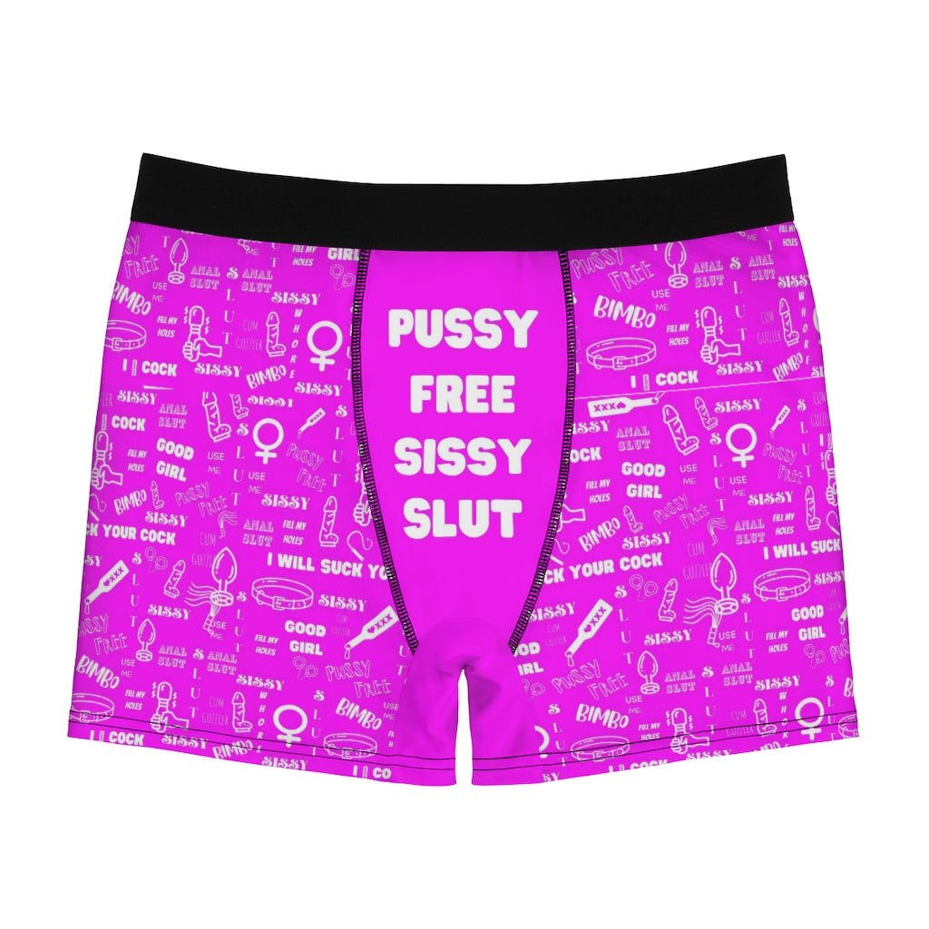 Sissy print pussy free Men's Boxer Briefs. Sissy clothes. Submissive humiliation clothes.