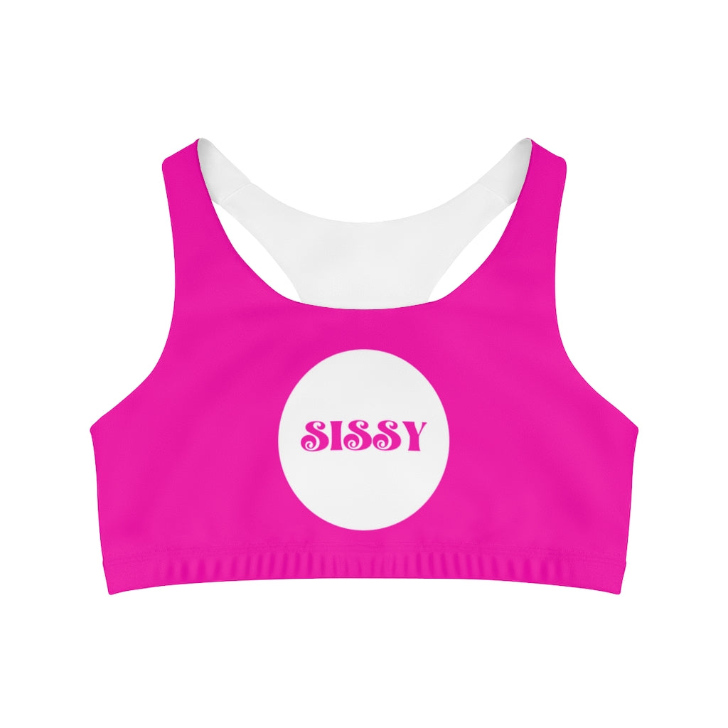 Sissy print Seamless Sports Bra (AOP). Sissy clothes. Feminization. sissification.