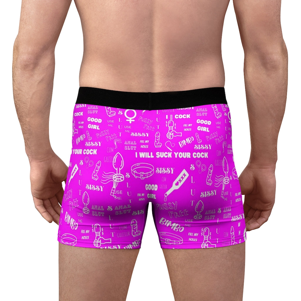 Sissy print pussy free Men's Boxer Briefs. Sissy clothes. Submissive humiliation clothes.