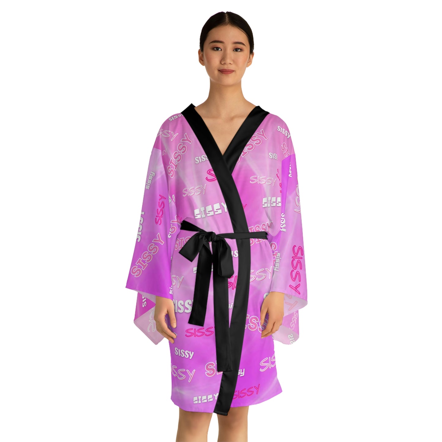 SISSY PRINT Long Sleeve Kimono Robe