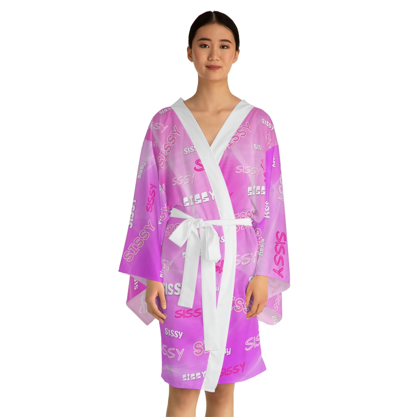 SISSY PRINT Long Sleeve Kimono Robe