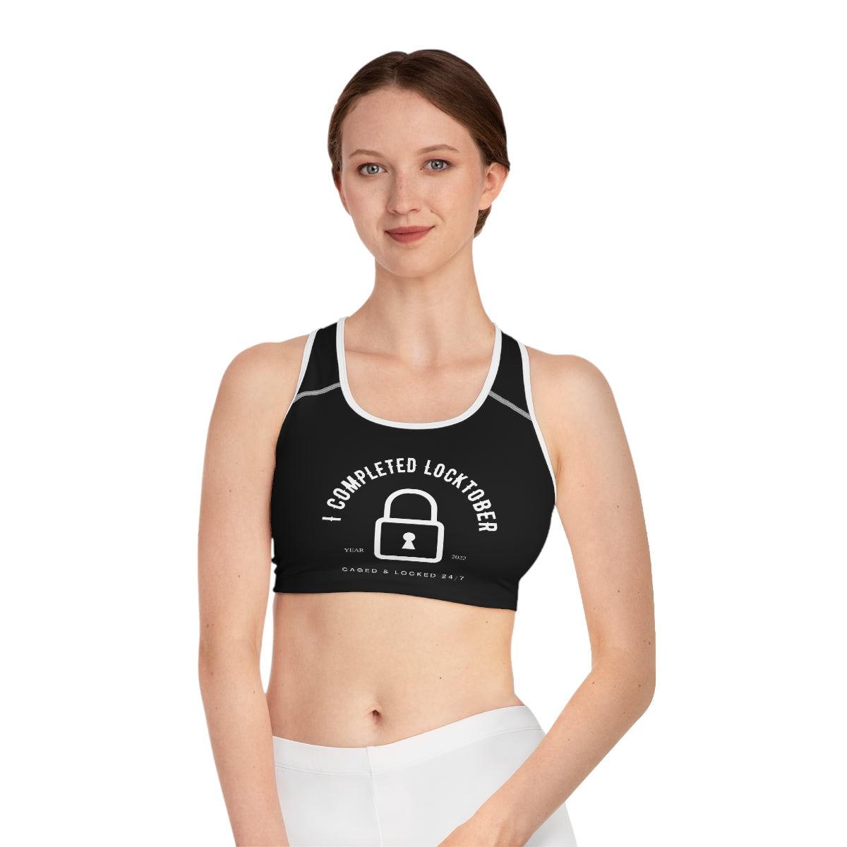 locktober. humiliation Sports Bra (AOP)