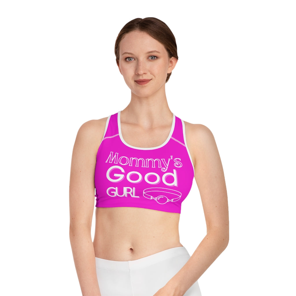 Mommy's good girl Sports Bra (AOP). Sissy clothing. Sissification. Feminization