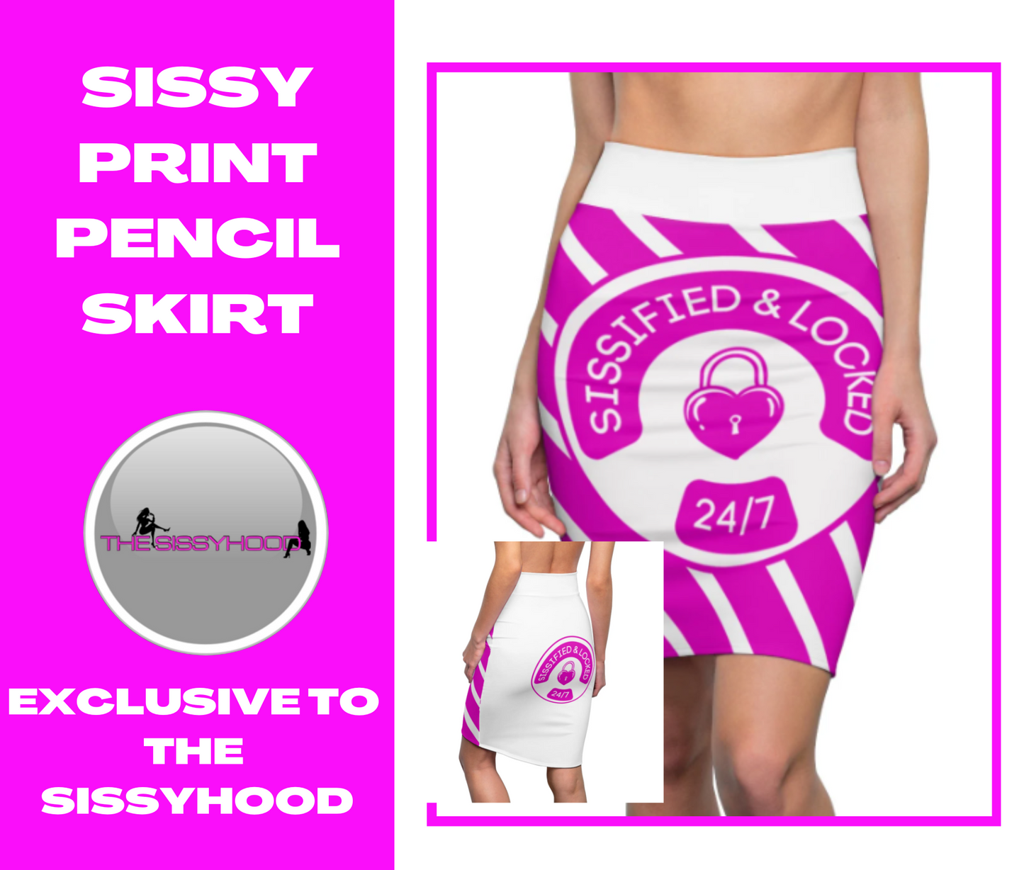 Sissified & Locked Pencil Skirt