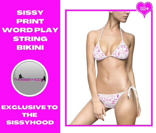 Sissy print panties Bikini Swimsuit. Sissification. Sissy clothes. Feminization