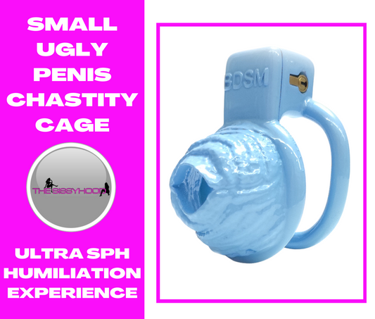 Small Ugly Penis Sissy Cock Cage Slave Chastity Cage BDSM Male CD TS Penis Ring Lock Male Erotic Gay Ladyboy Sex Toy for Men