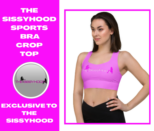 The SissyHood branded sports bra/crop top. Sissy Clothing. Sissy panties