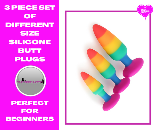 Silicone Rainbow Female/Male Anal Plug Dildo Stimulator Prostate Butt Plug Massager Adult Game BDSM Sex Toys For Women