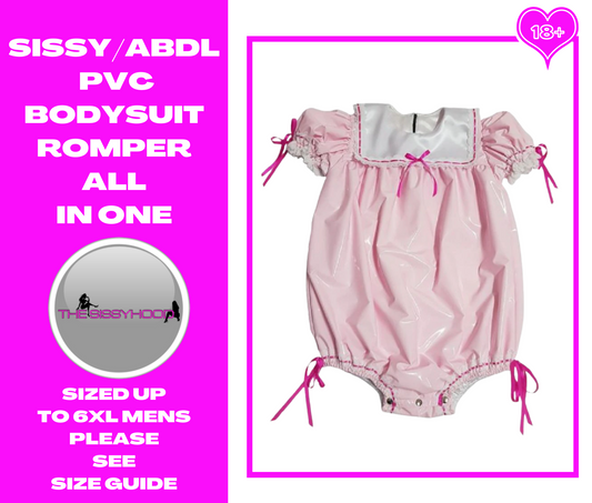 Pink Doll Collar Sexy Sissy One-piece PVC Lockable Lace Bandage Maid Costume Customization