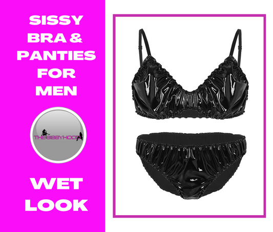 Men Sexy Tankini Sets Sissy Bra Top with Bikini Briefs Bralette Panties Underwear Swimwear Swimsuit Plus Size Beach Wear Bathing Suits Swim Suit Lingerie Trunks