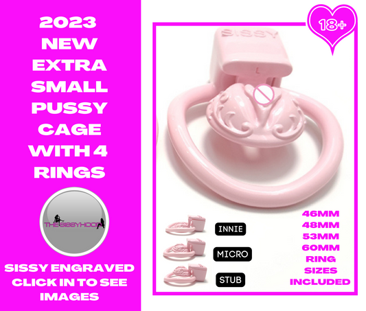 Super Small Sissy BDSM Pussy Vaginal Chastity Cage 4Rings Male Chastity Devices Cock Cage CD TS Penis Ring Lock Sex Toys