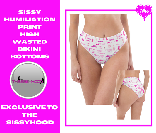 Sissy humiliation high-waisted bikini bottom