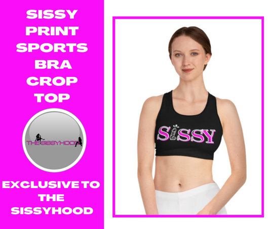 Sissy humiliation Sports Bra (AOP)